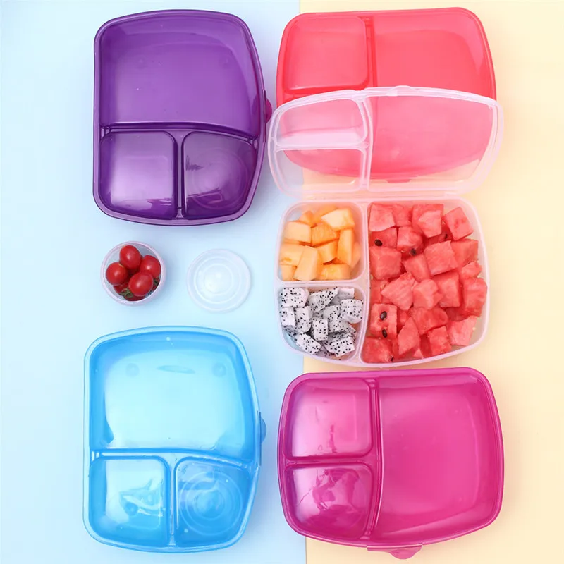 

Plastic Bento Box Outdoor Picnic Snack Meal Storage Container Food Prep Lunch Box For Kids School Dinnerware Se