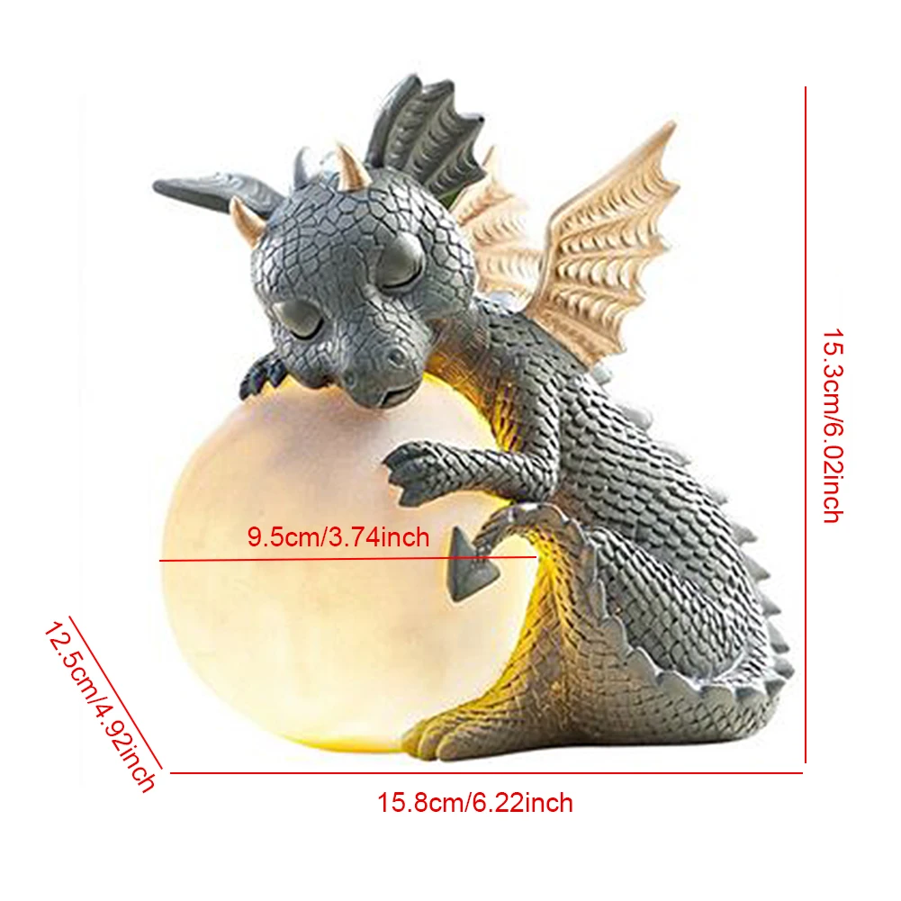 

Garden Dragon Meditated Fantasy Resin Statue Ornament Realistic Animal Outdoor Yard Collecting Crafts Sculpture Decoration
