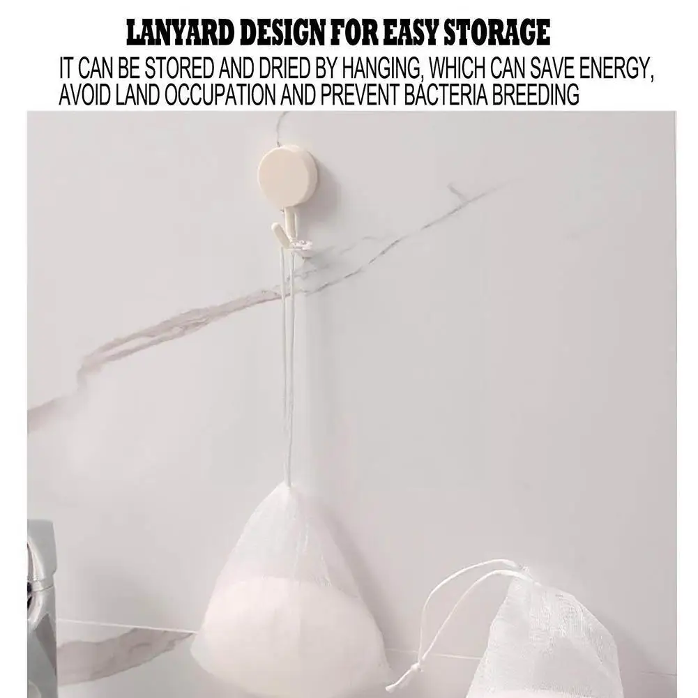 

1pcs Soft Soap Foaming Net Bag Soft Skin Cleaner Easy Storage Body Soap Bubble Bag Bag Accessories Bathroom Mesh Tools Clea N2E1