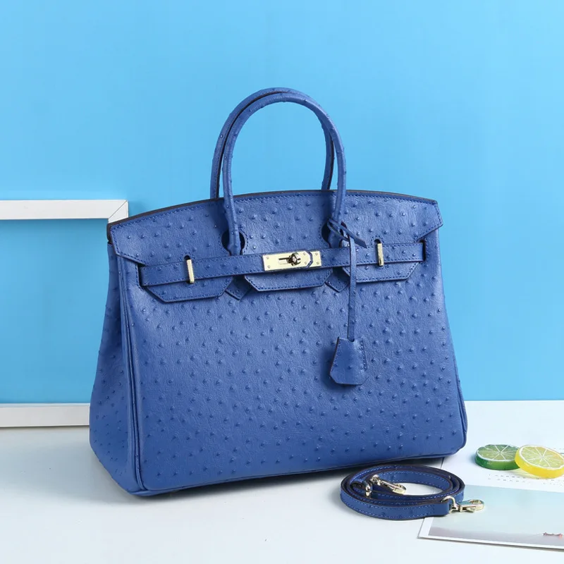

Ostrich pattern platinum bag European and American fashion new 2020 leather women's bag portable large capacity versatile One