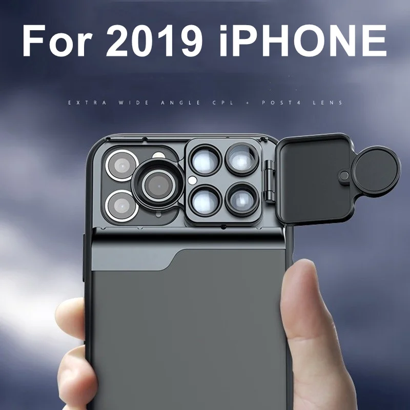 Tongdaytech объектив камеры для Iphone X XR XS 11 Pro MAX 6 в 1 чехол для телефона рыбий глаз Широкоугольный макро объектив Para Celular рыбий глаз