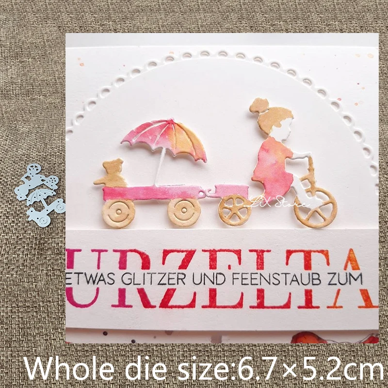 

XLDesign Craft Metal Cutting Die stencil mold girl with tricycle decoration scrapbook Album Paper Card Craft Embossing die cuts