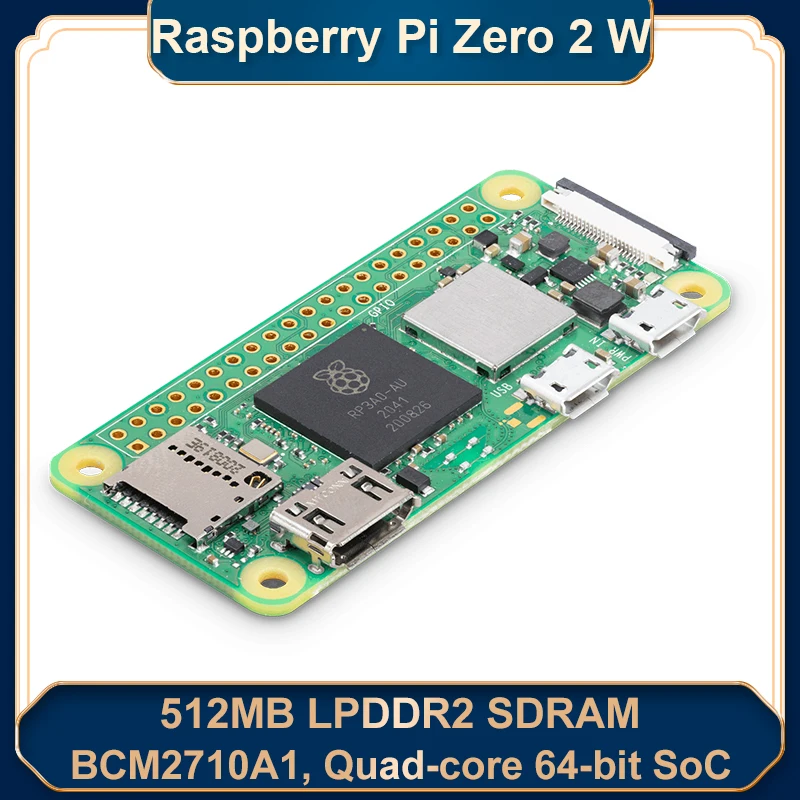 Raspberry Pi Zero 2 Вт Broadcom BCM2710A1 четырехъядерный 64-разрядный SoC 4 ГГц IEEE для платы Bluetooth