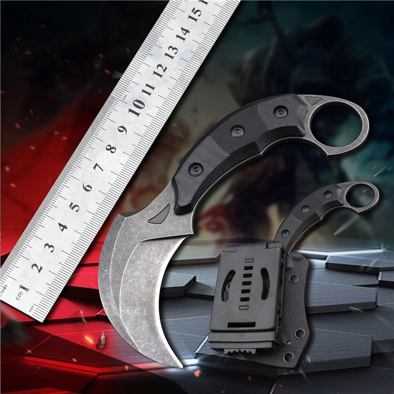 Стальные ножи керамбит с каменной поверхностью фиксированное лезвие D2 стальной