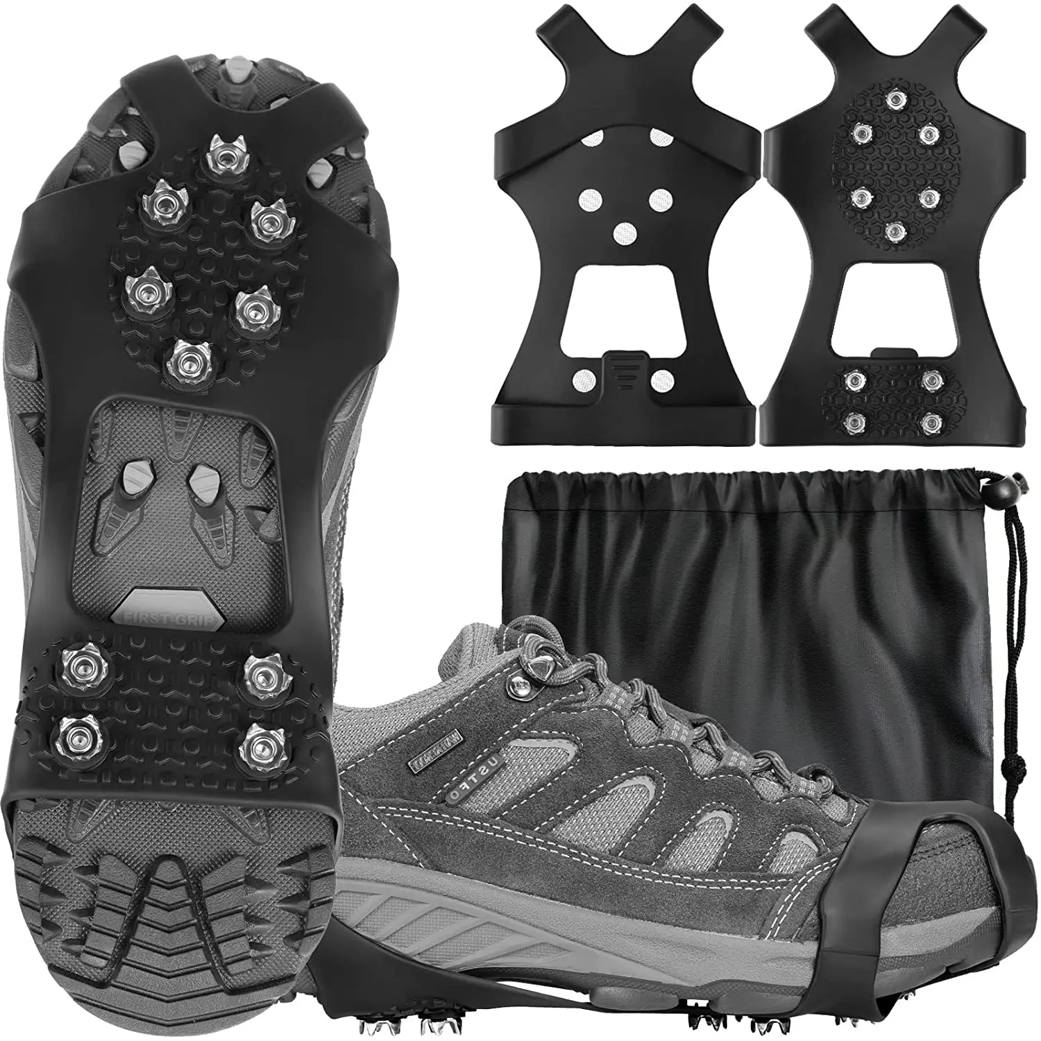

Ice Non Slip Snow Shoe Spikes Grips Cleats Crampons Winter Climbing Safety Tool Anti Slip Shoes Cover outdoor crampones