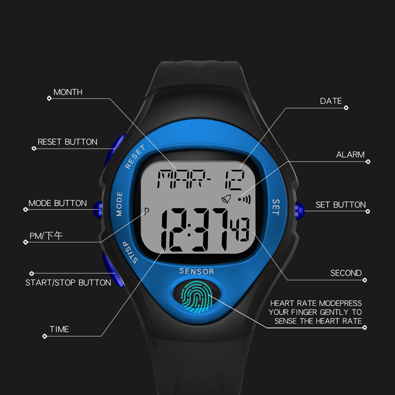 

Electronic Watch LED Display 30M Waterproof Alarm Clock Sports Watch for Children Silicone Strap Wristwatch Relogio Masculino
