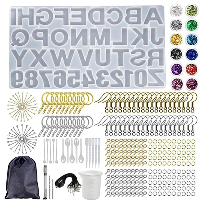 

1 Набор «сделай сам» буквы алфавита брелок в форме числа кулон силиконовые формы ремесла ювелирных изделий инструмент с украшением в виде к...