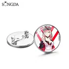 Классические броши в стиле аниме милый во франксе, для девочек, с изображением героев мультфильмов Zero Two, стеклянные Значки для детей, ювелирное изделие, подарки, милые булавки