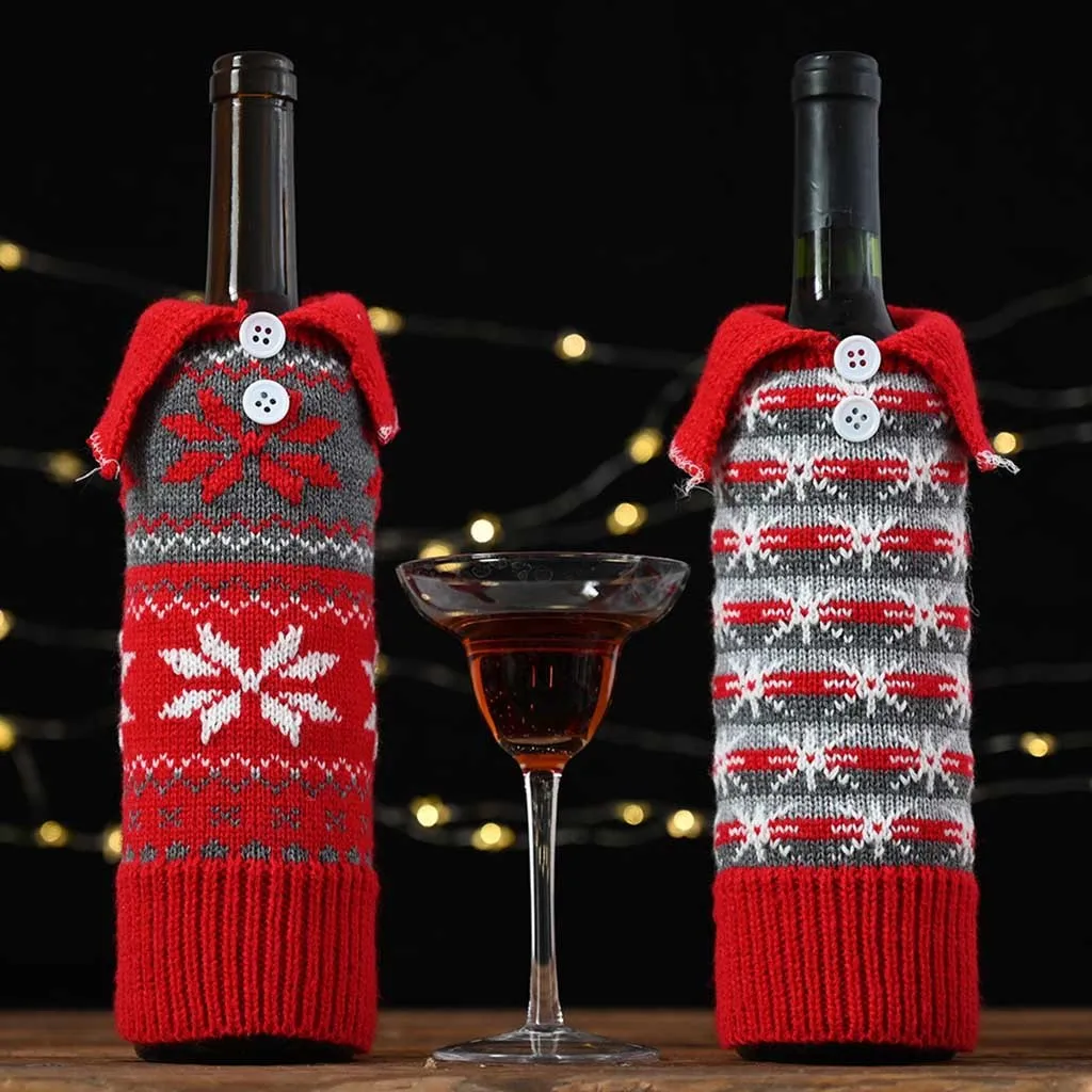 Merry Christmas Santa Wine чехол для бутылки Xmas Festival вечерние декор стола красное вино
