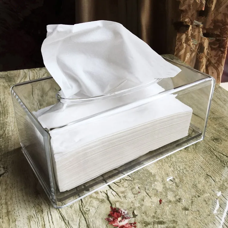 

1Pcs Transparent Tissue Box Large Opening Napkin Holder Durable Living Room Home Organizer Paper Dispenser