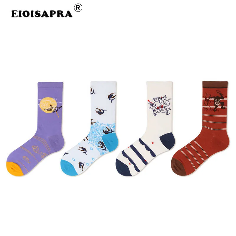 Носки парные в стиле Харадзюку оригинальные винтажные иллюстрации лучший