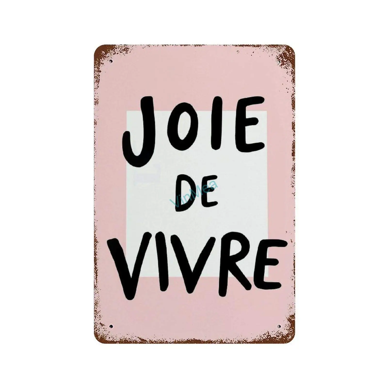 

Metal Tin Sign Joie De Vivre Vintage Metal Sign Decorative Aluminum Signs Bathroom Sign Kitchen Sign Wall Decor Plagues, 8 x 12