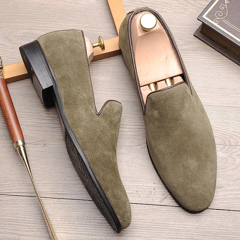 Замшевые мужские кожаные туфли деловые классические Костюмные брендовые