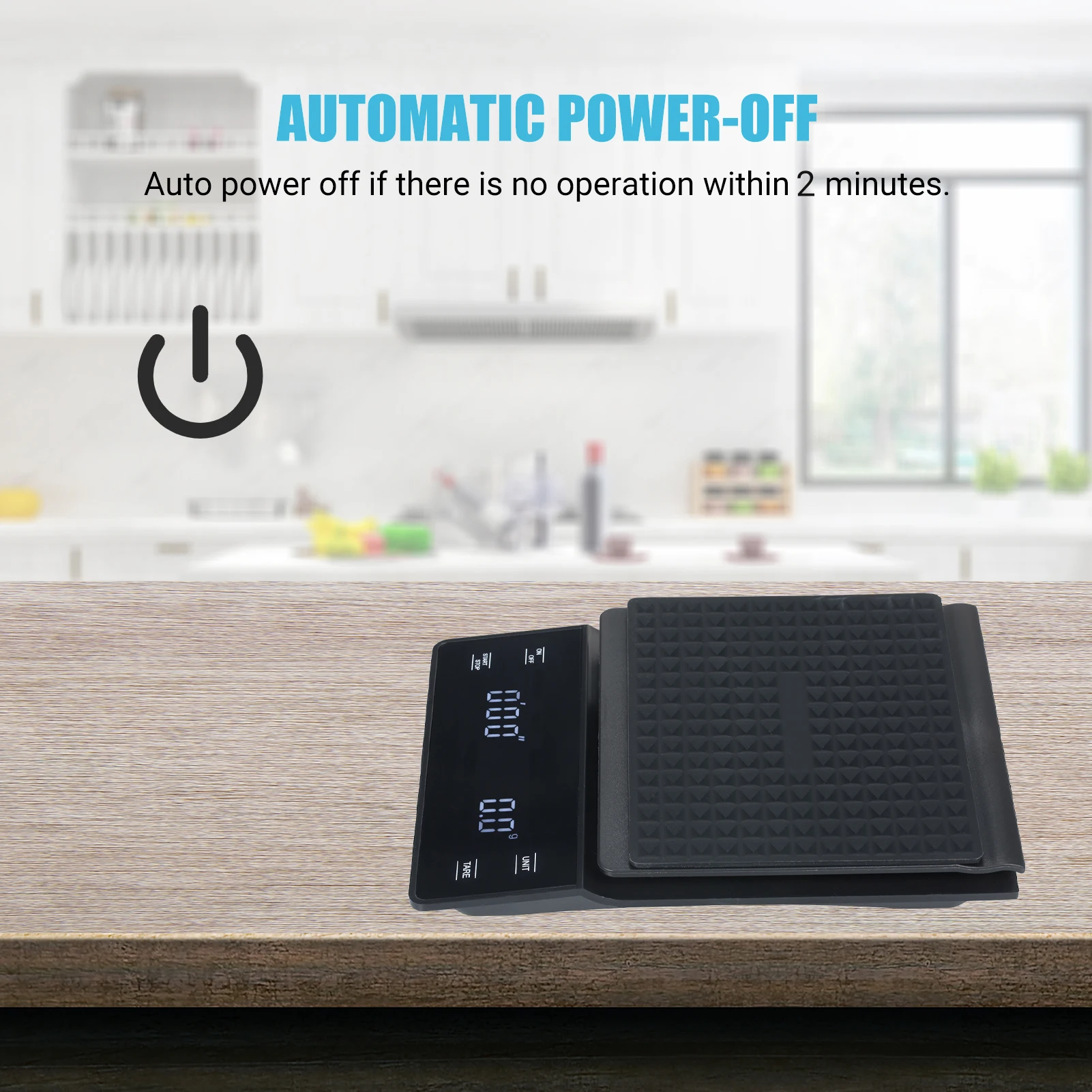 

0.3g~3000g High Precision Digital Kitchen Scale with Waterproof Surface Portable Electronic Scale LED Display for Baking Coffee