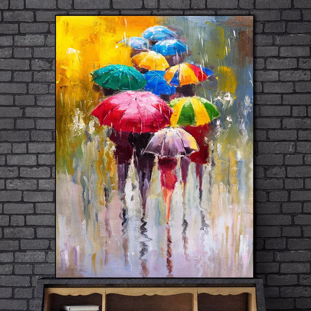 

Landscape In The Rain Oil Paintings Print On Canvas Modern Portrait Canvas Art Posters And Prints Abstract Art Pictures Cuadros