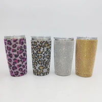 600ml high quality rhinestone studded water bottle leak proof 304 stainless steel reusable drinking vacuum flask for office