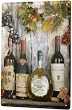 

Ностальгический жестяной знак Декор таблички спирт Ретро Декор винная бутылка виноград металлическая пластина 8X12