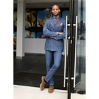 Двубортный синие джинсы Для мужчин костюмы комплект из 3 предметов, костюм pour homme BlazersTuxedos Terno Для мужчин костюмы (куртка + штаны + жилет)