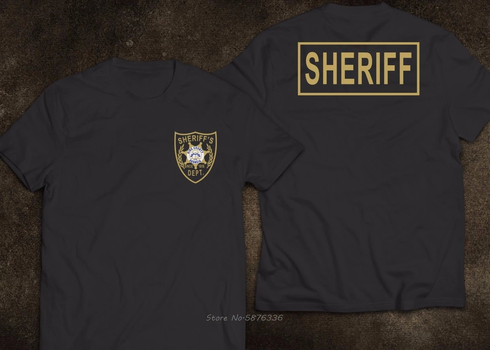 Модная новая футболка с принтом округа шерифа короля Джорджия полиции США