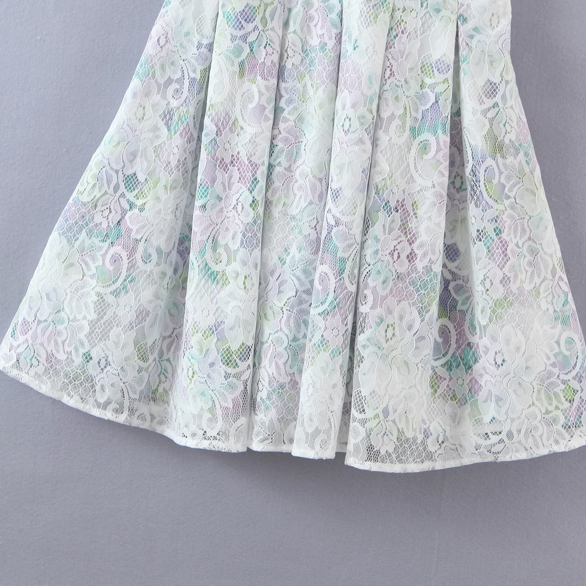 

Summer Dress Women Bohemian New High Wight Sexy Lace Chiffon Double Layer A-Line Mini Dress Sweet Beach Ladies Sundress 2021