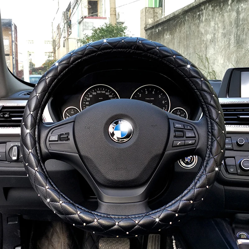 

GM General sheepskin steering wheel cover with leather and diamond