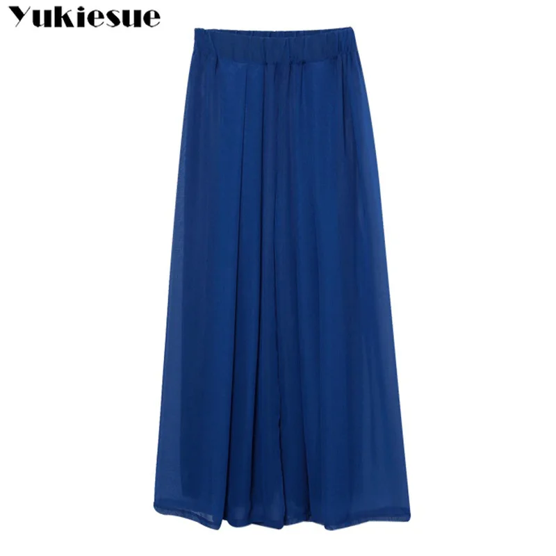 Женские плиссированные брюки в уличном стиле шифоновые широкие брюки-Капри с