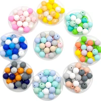 cute idea 9121519mm 50pcslot silicone beads teether pacifier chain accessories handmade baby product toy teething bpa free