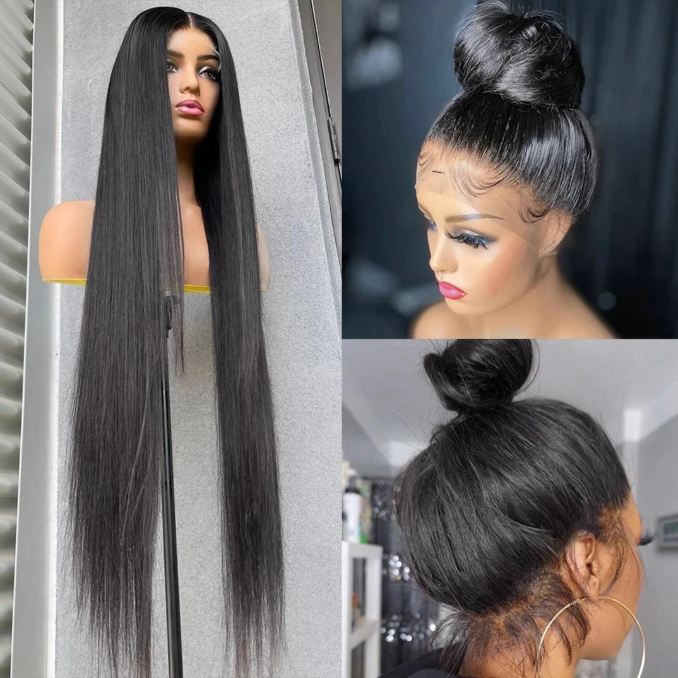 

Italian Silky Straight 13x6 Lace Front Human Hair Wigs with Baby Hair 360 Lace Wig for Black Women Pre Plucked Natural Hairline
