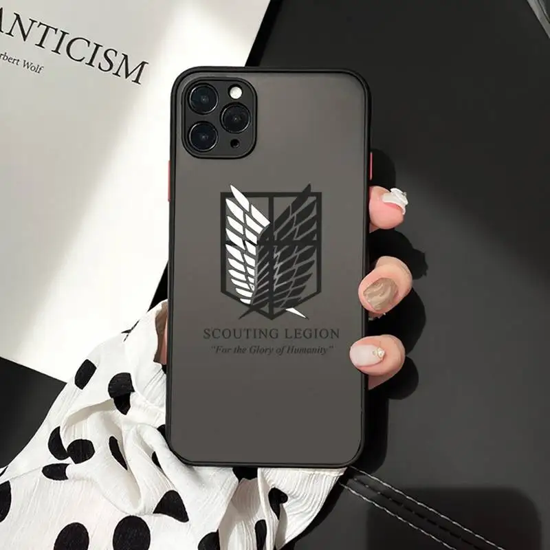 Attack On Titan Japanese Anime Phone Cases matte transparent  For iphone 14 11 12 13 plus mini x xs xr pro max cover