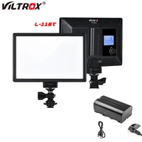 viltrox led video light ultra thin lcd bi color dimmable led lighting lamp panel camera lamp with battery for canon nikon camera