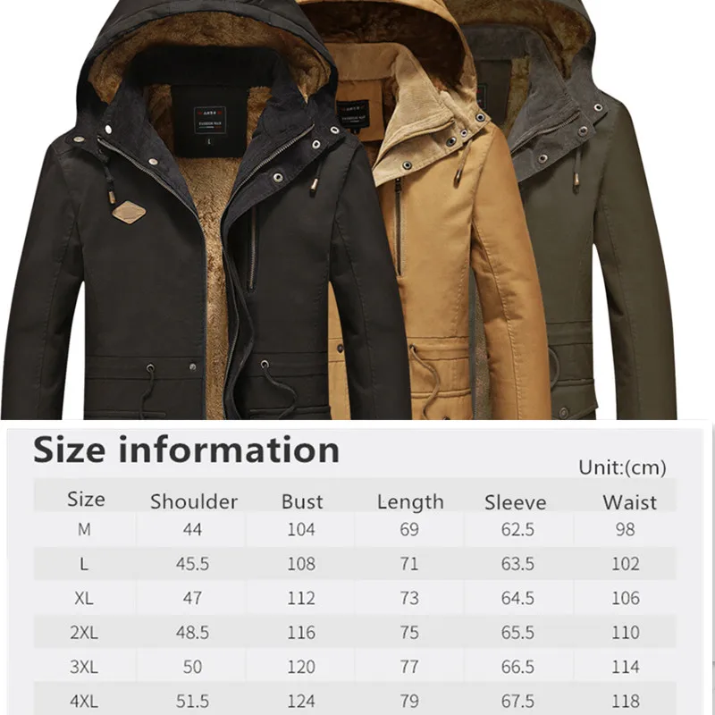 

Large Size Autumn Winter Jacket Men's Outdoor Cycling Climbing Trekking Hiking Camping Training Combat Washed Hooded Plush Coat