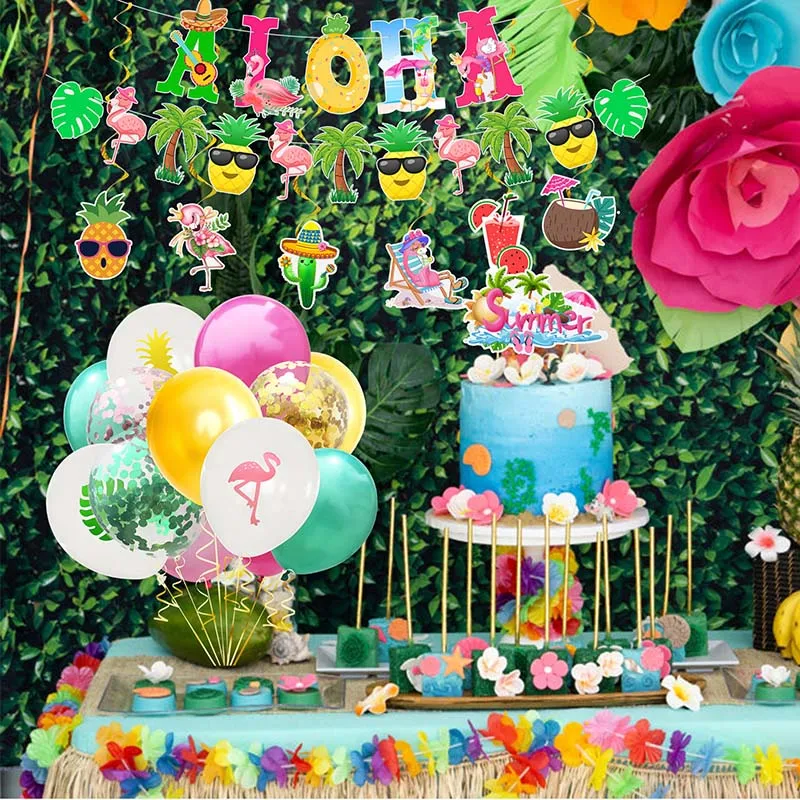 

Hawaii Party Luau Flamingo Decoration Pineapple Coconut Drinking Cup Wedding Birthday Summer Hawaiian Tropical Party Decorations