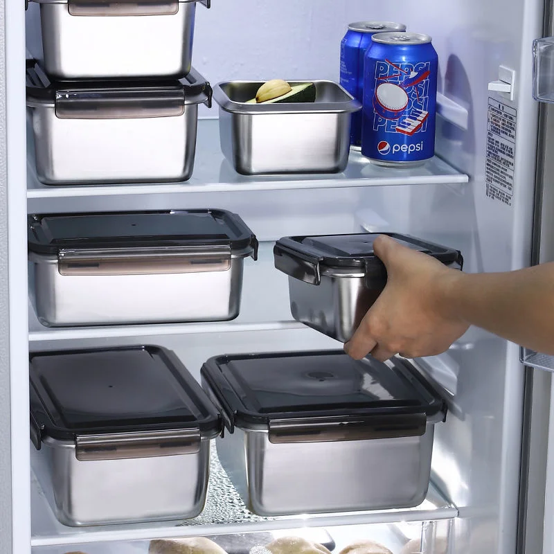 Контейнеры для хранения пищевых продуктов из нержавеющей стали с герметичной