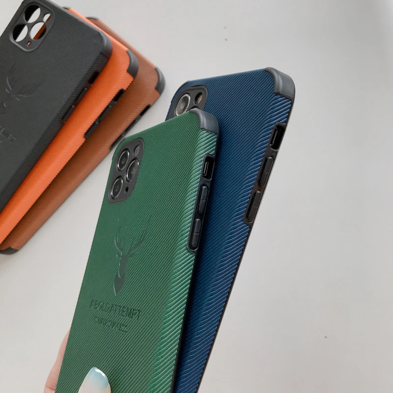 Deer Leather Phone Cover Case For Apple iPhone 6 6S 7 8 X XR XS 11 Pro Max i 7plus 8plus SE 2 2020 Soft Silicone Back Cases | Мобильные