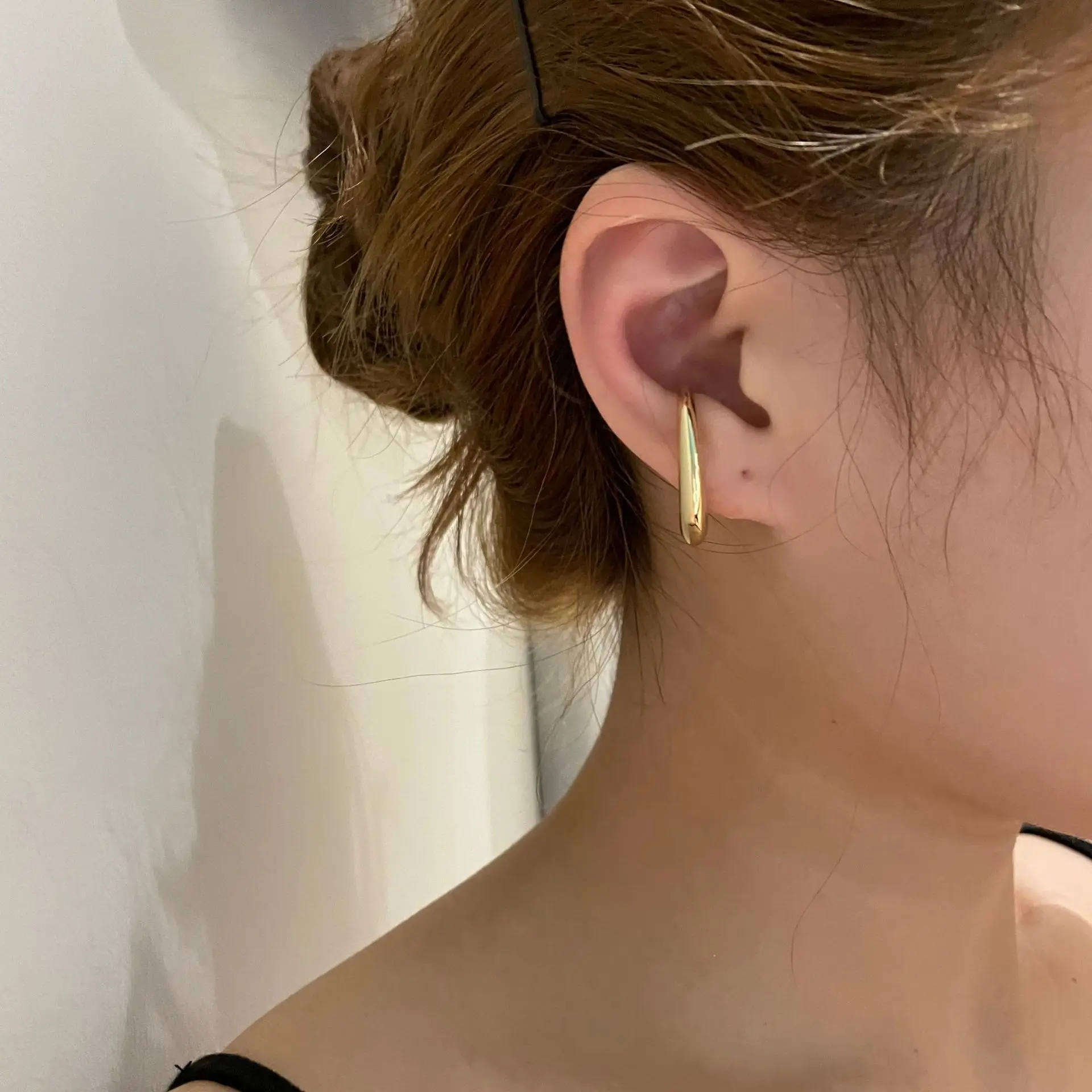 Винтажные золотые и Серебристые Цвет геометрический купол U Pin клипсы поддельный