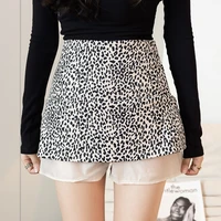 korean fashion new package hip skirt autumn and winter high waist mini skirt a line skirt leopard print skirt