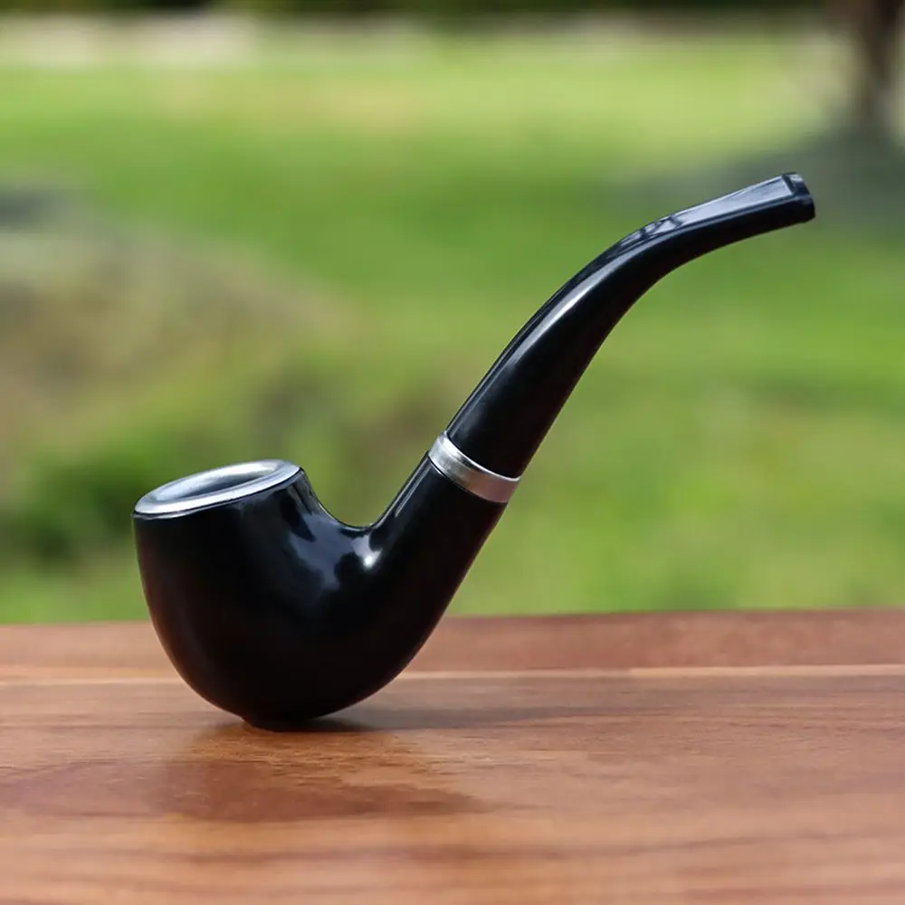 

HORNET Pipes Classic black detachable Creative Pipe metal liner cigarette accessories fashion gift plastic Bent pipe