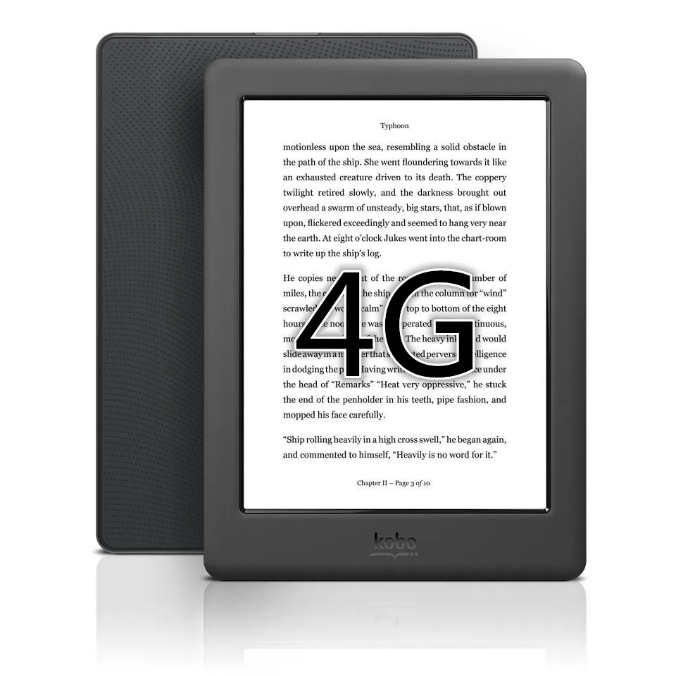 Электронная книга 4G сенсорный экран 1448x1072 6 дюймов черные чернила KoBo glo HD 300PPI новая