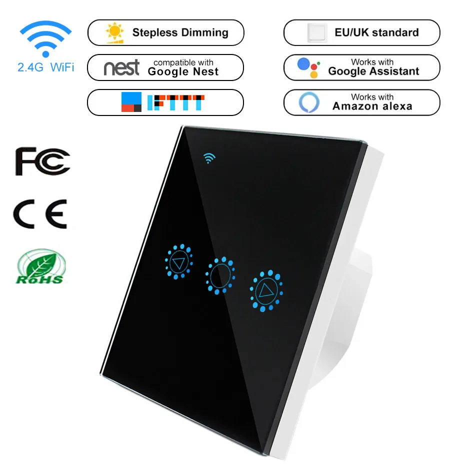 Светодиодный диммер стандарт ЕС/Великобритании/США Wifi настенный светильник