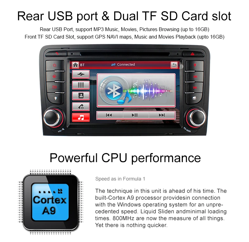 A-Sure 7 дюймов 2 Din 16G Авто Радио Стерео dvd-плеер gps навигация для AUDI A3 S3 RS3 8V 8PA DAB 3g Bluetooth SWC Bluetooth