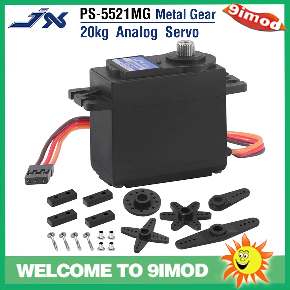 

JX Servo PS-5521MG 20KG Large Torque High Precision Metal Gear Standrd Analog Servo For RC Car Robot Plane RC Model DIY