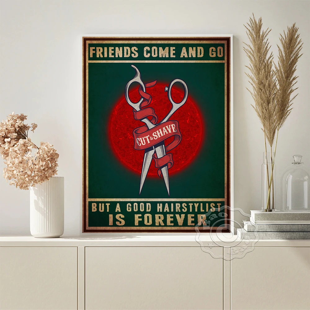 

Cut Hair Shave Art Pritns Poster Hair Salon Scissors Sign Canvas Painting Haircut Tool Wall Picture Barber Shop Home Decor Gift