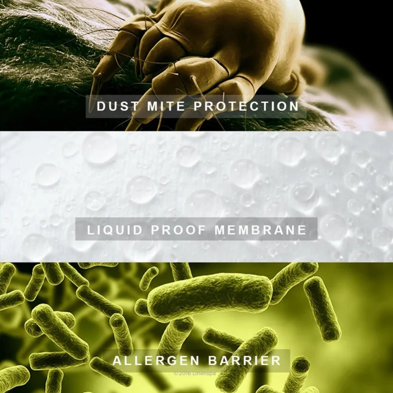 Наволочка для подушки водонепроницаемый протектор белого цвета с защитой от