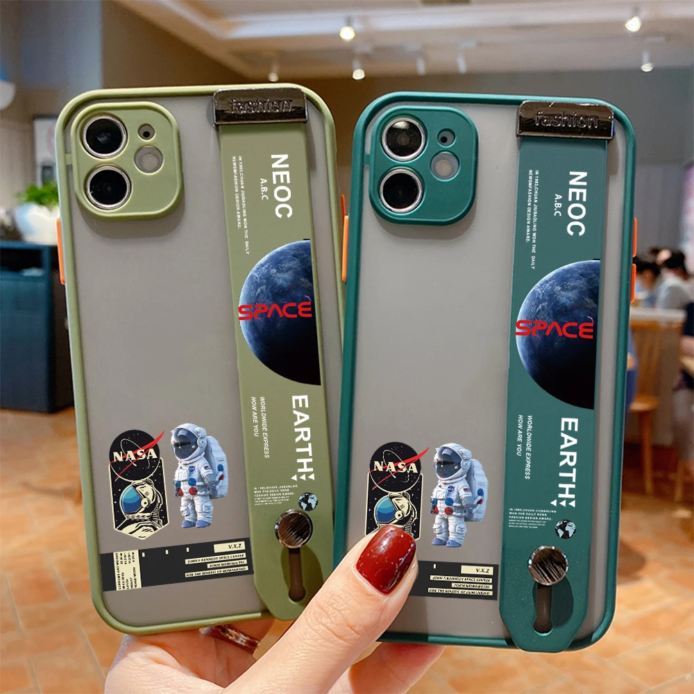 Чехол с ремешком на запястье астронавтом для Xiaomi Redmi Note 10 Pro 5G 10S 2 7 8 6 5 5A Prime