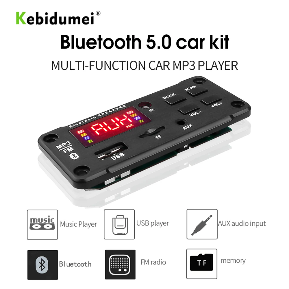 Горячая Распродажа без усилителя большой экран 12 в MP3 WMA беспроводной Bluetooth 5 0