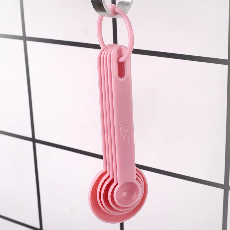 

10Pcs/Set Kitchen Accessories Pure Color DIY Baking Supplies PP Plastic Cups Spoons Set Stackable Combination Measuring Tools