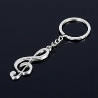 hot sale cartoon music note treble clef keyring keychain pendant gift key chain for women girls men metal key chains
