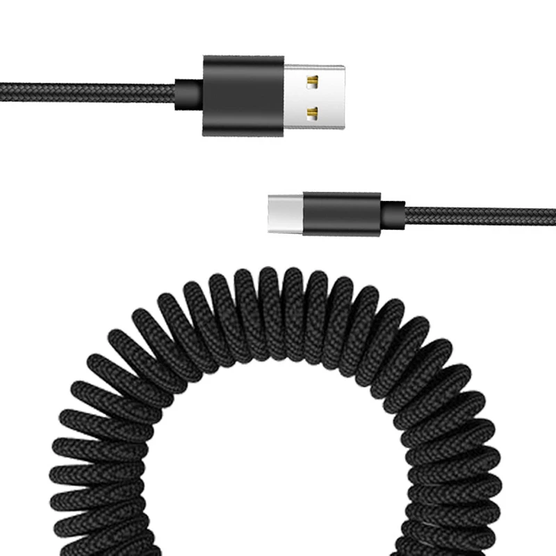 Кабель usb type-c 2.1A быстрое зарядное устройство 1,8 M масштабируемые usb-кабели для Xiaomi mi 9 Red mi Note 7 huawei samsung Iphone Android оборудование