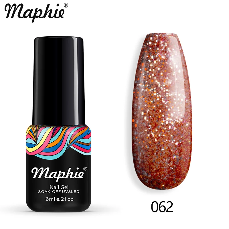 062 Maphie бриллиантовый блеск с ультрафиолетовым свечением Гель-лак для ногтей мерцающий декор с блестками Блестящий лак для ногтей полуперманентный лак Led синий гель для ногтей - Цвет: 062