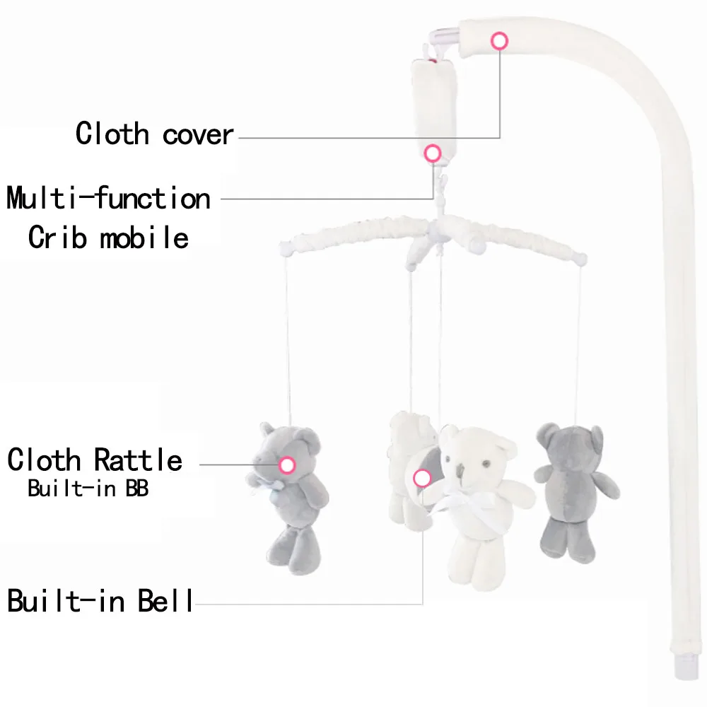 13 шт. Медведь Детские погремушки в кроватку мобильный малыш комплект кронштейна